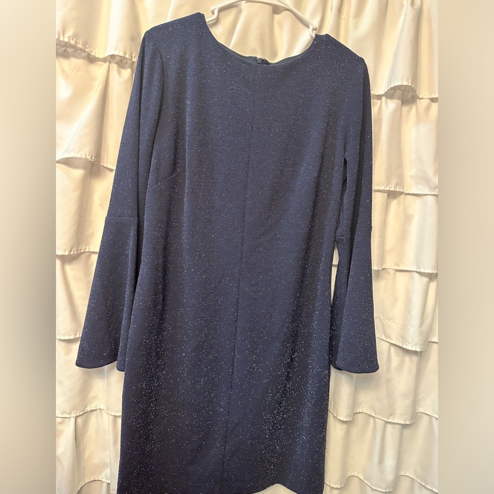 Ralph Lauren Midnight blue dress with silver tinsel throughout size 14